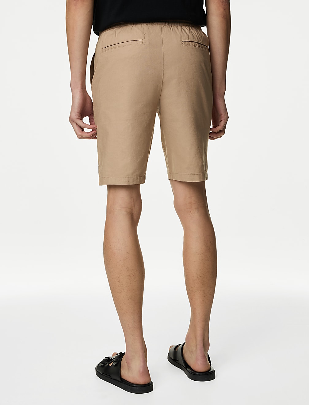 Linen Blend Elasticated Waist Stretch Shorts