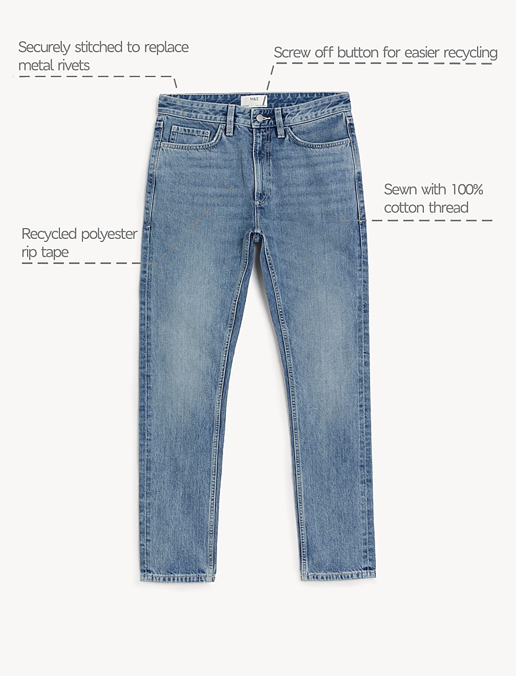 Slim Fit Pure Cotton Jeans