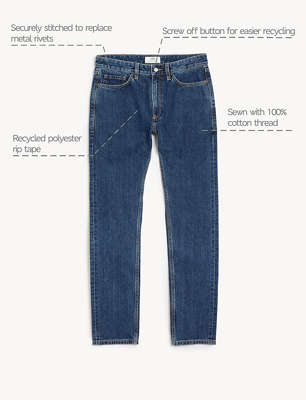 Slim Fit Pure Cotton Jeans