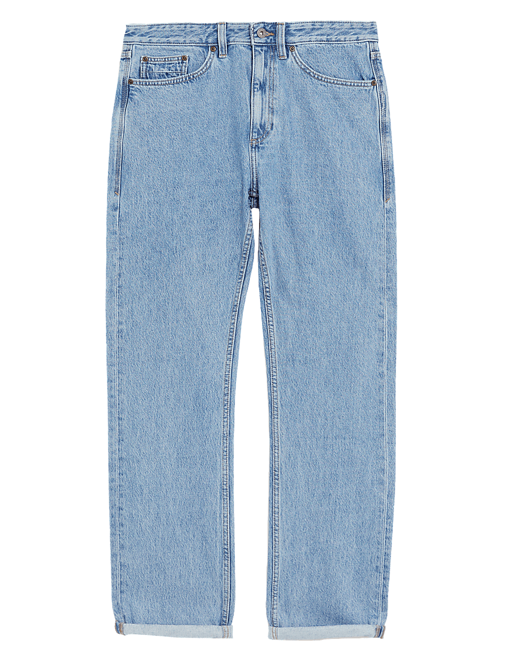 Loose Fit Rigid Vintage Wash Jeans