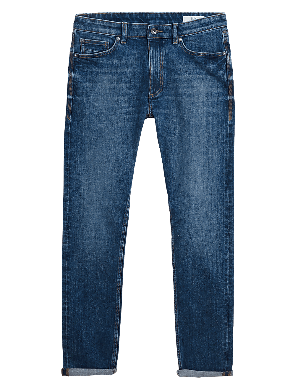 Slim Fit Vintage Wash Stretch Jeans