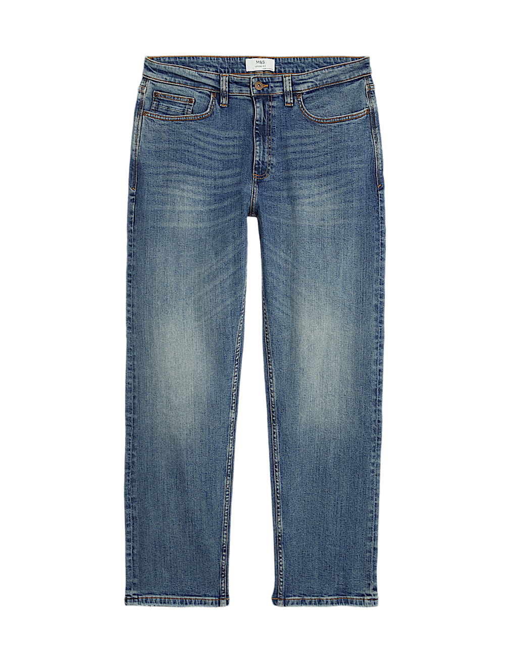 Loose Fit Vintage Wash Jeans