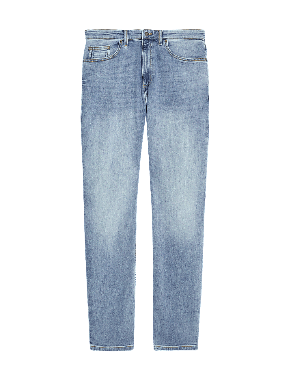 Straight Fit Vintage Wash Stretch Jeans