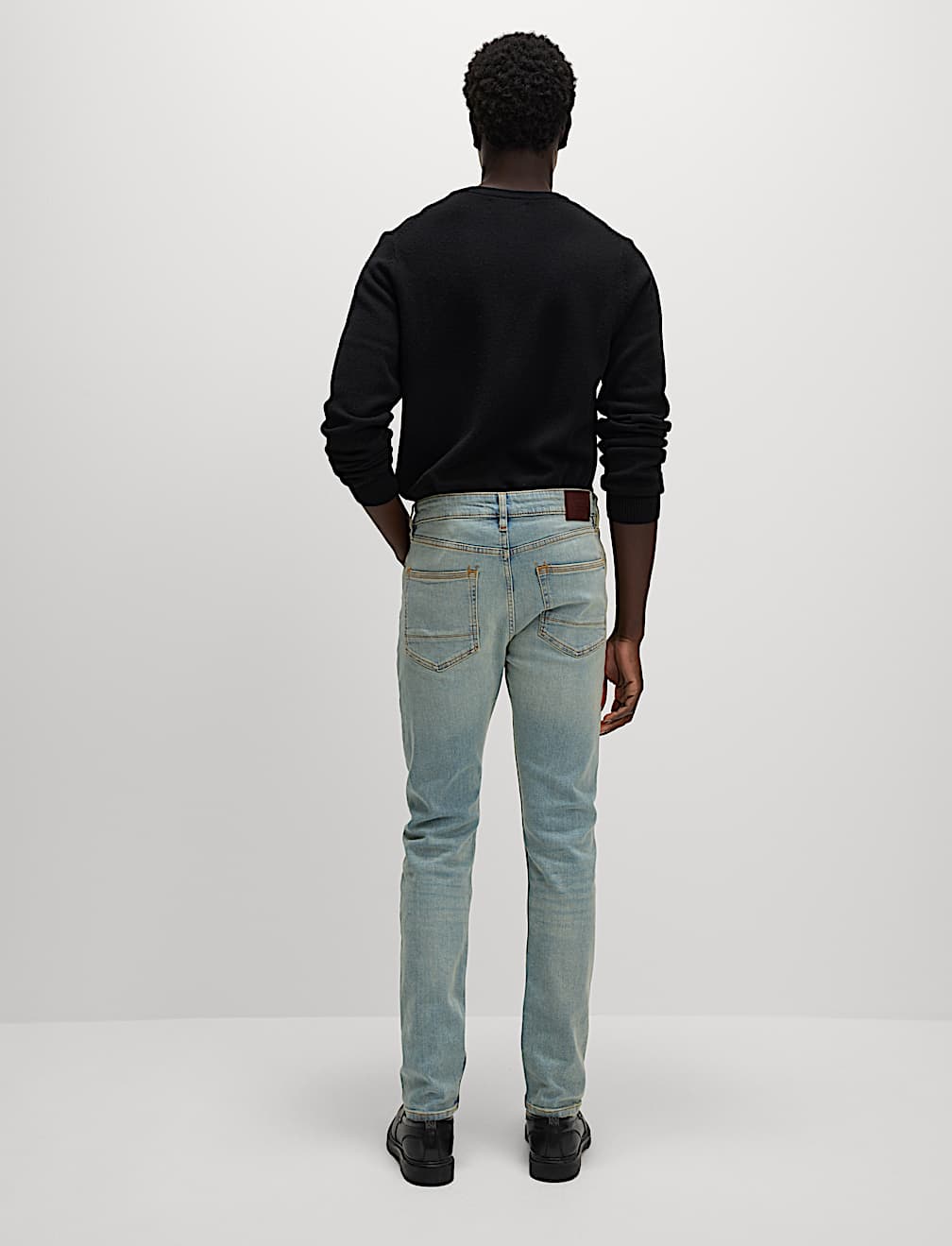 Slim Fit Vintage Wash Stretch Jeans