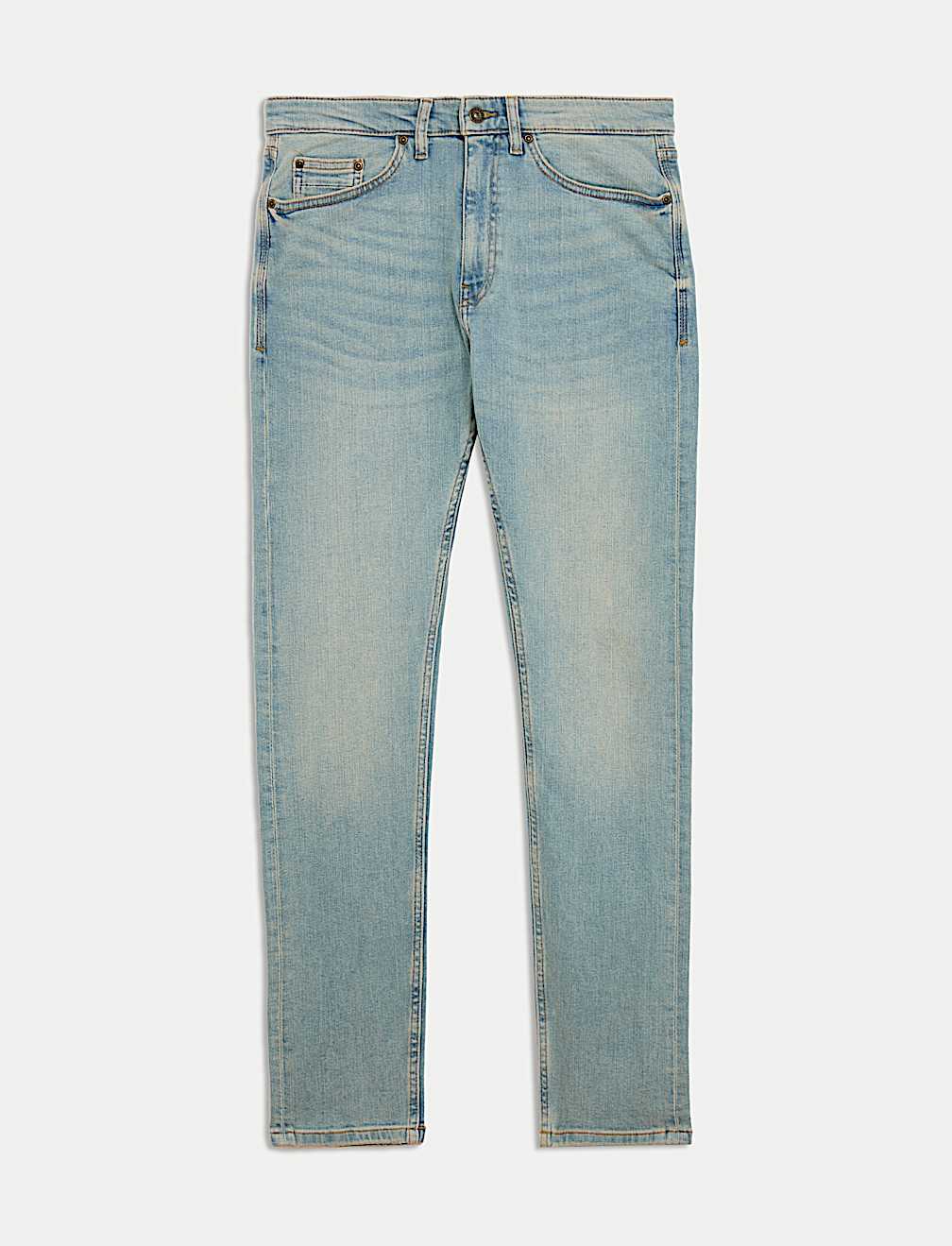 Slim Fit Vintage Wash Stretch Jeans