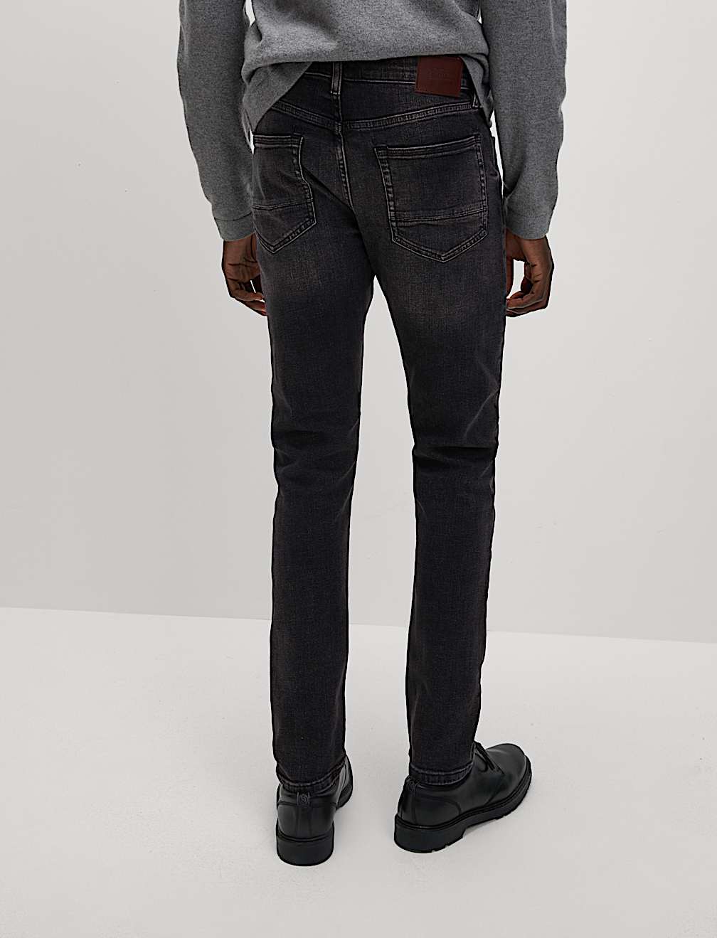 Slim Fit Vintage Wash Crosshatch Jeans