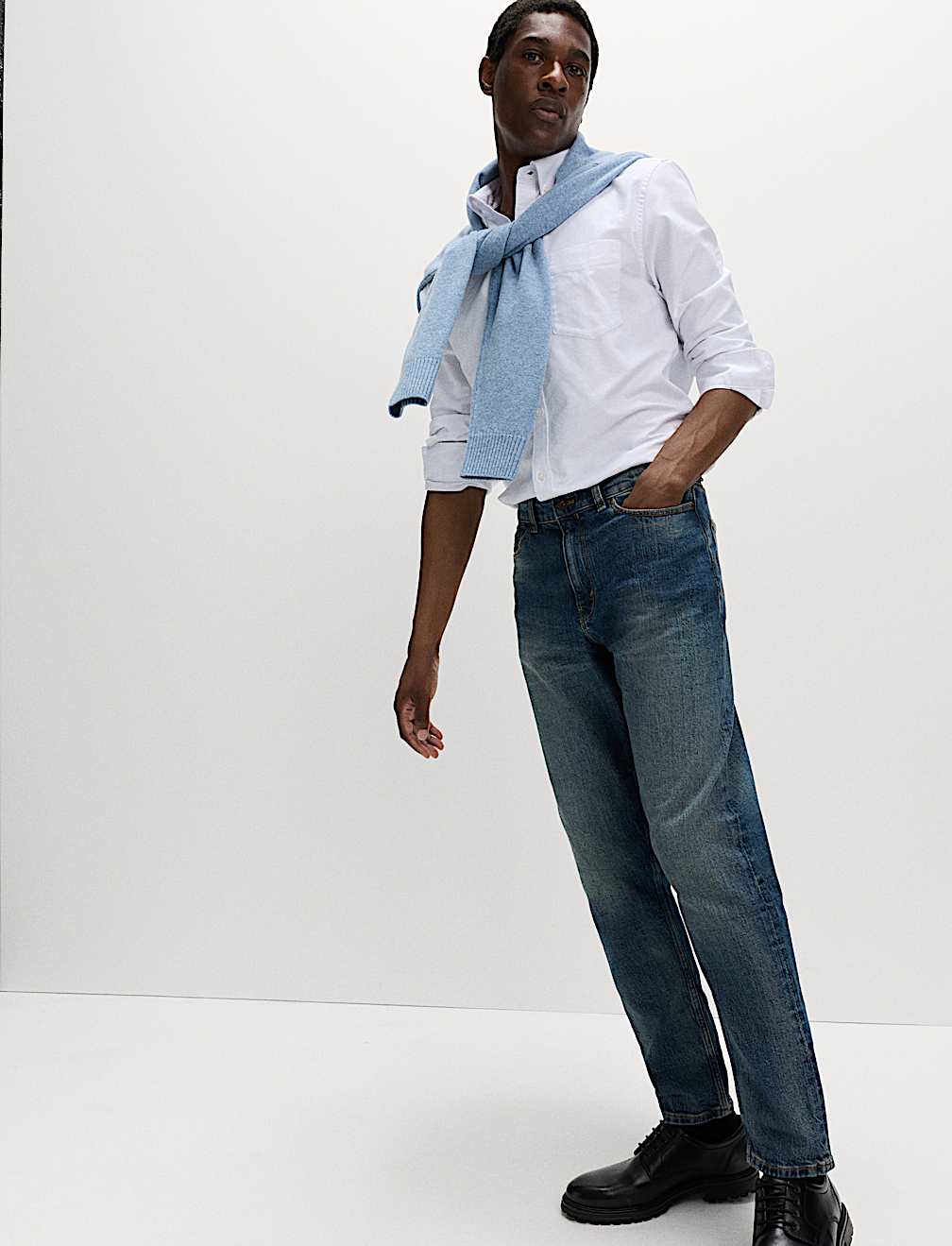 Authentic Tapered Fit Stretch Jeans