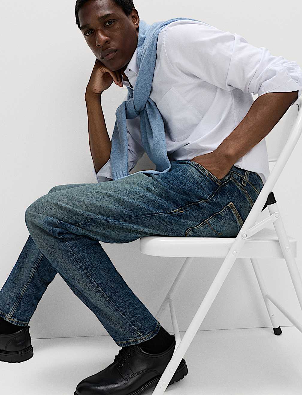 Authentic Tapered Fit Stretch Jeans