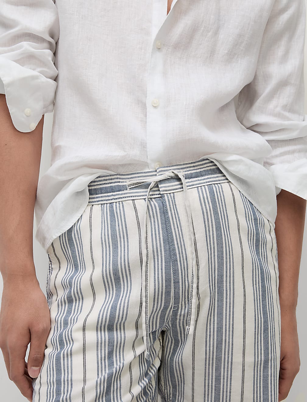 Pure Cotton Striped Shorter Shorts