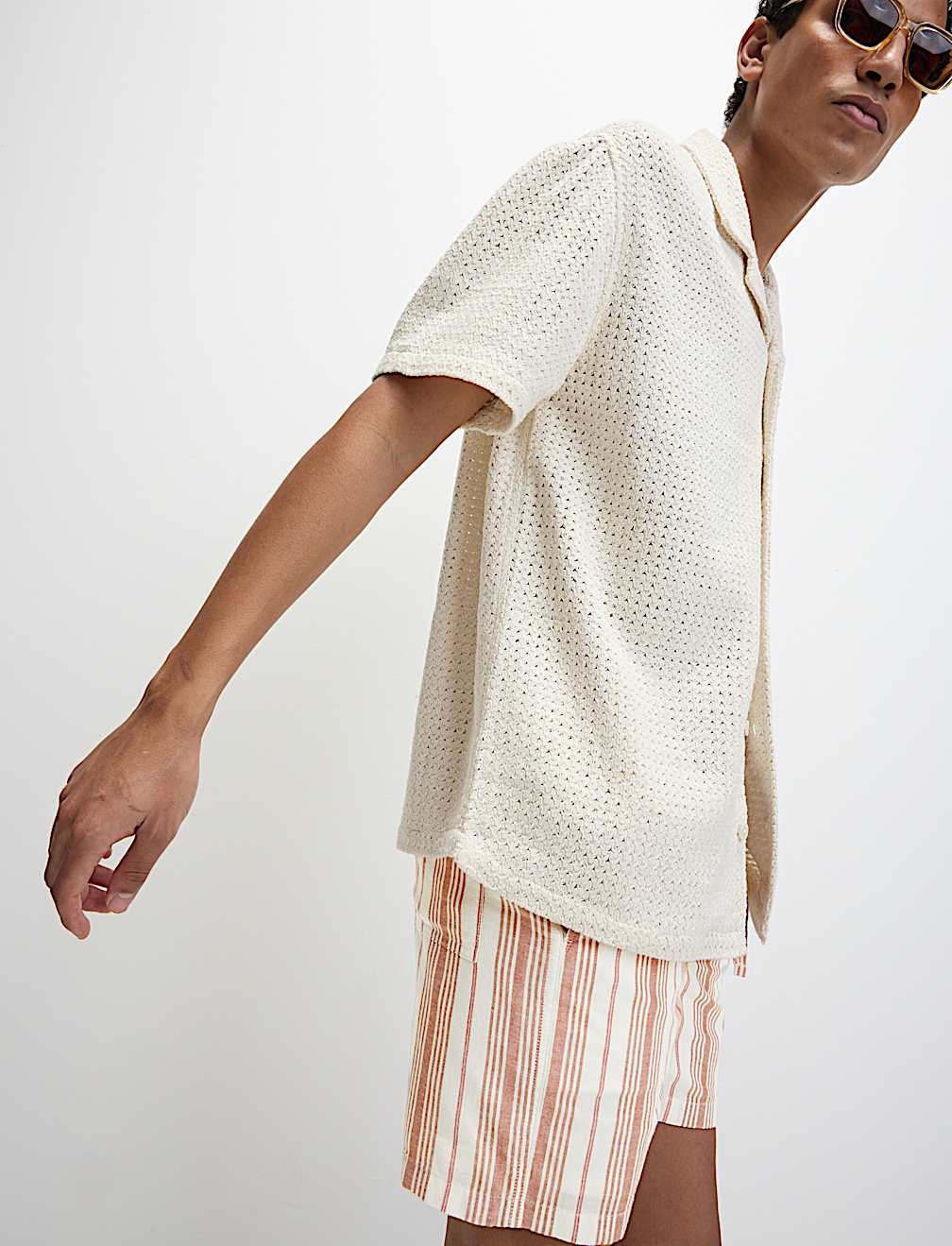 Pure Cotton Striped Shorter Shorts