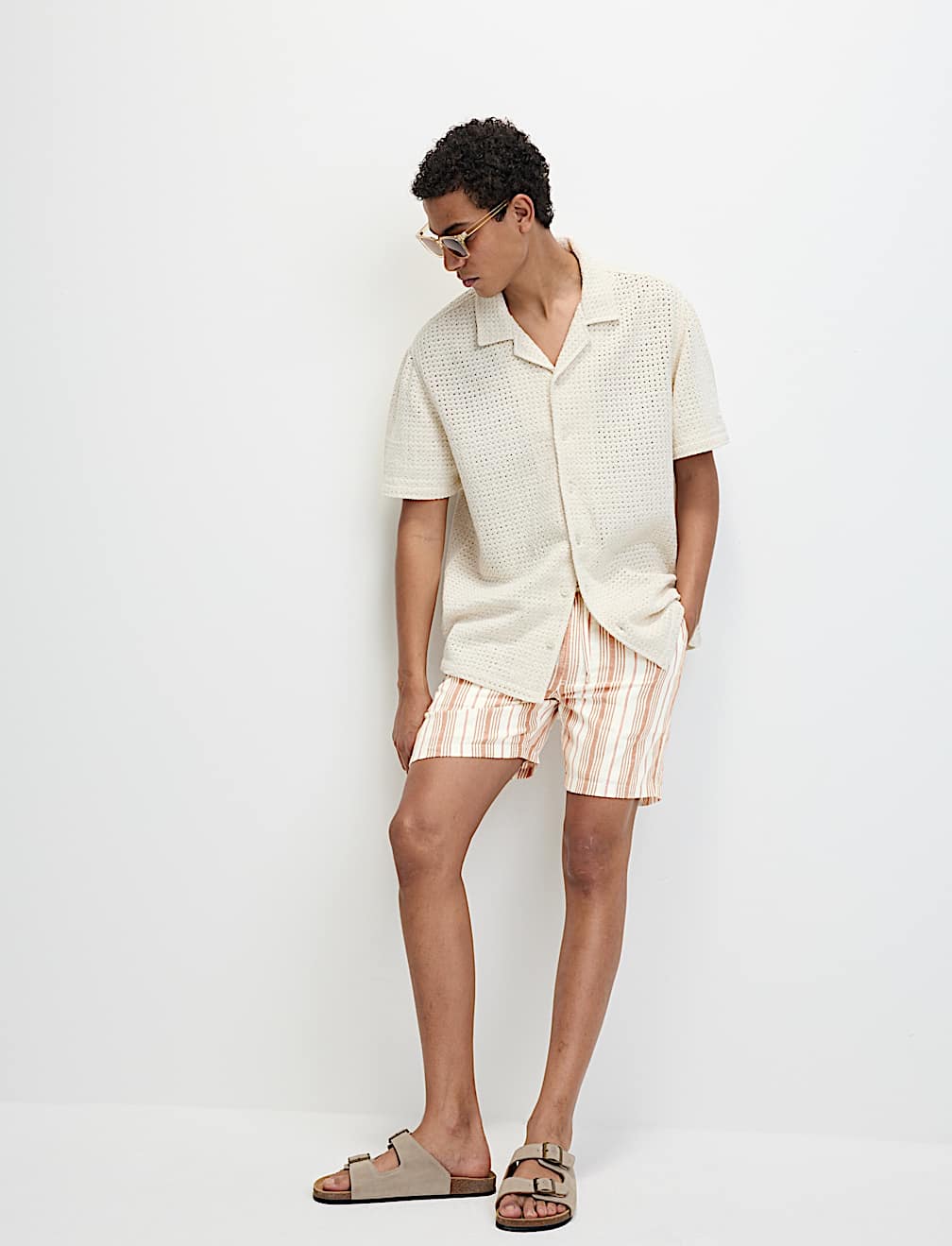 Pure Cotton Striped Shorter Shorts