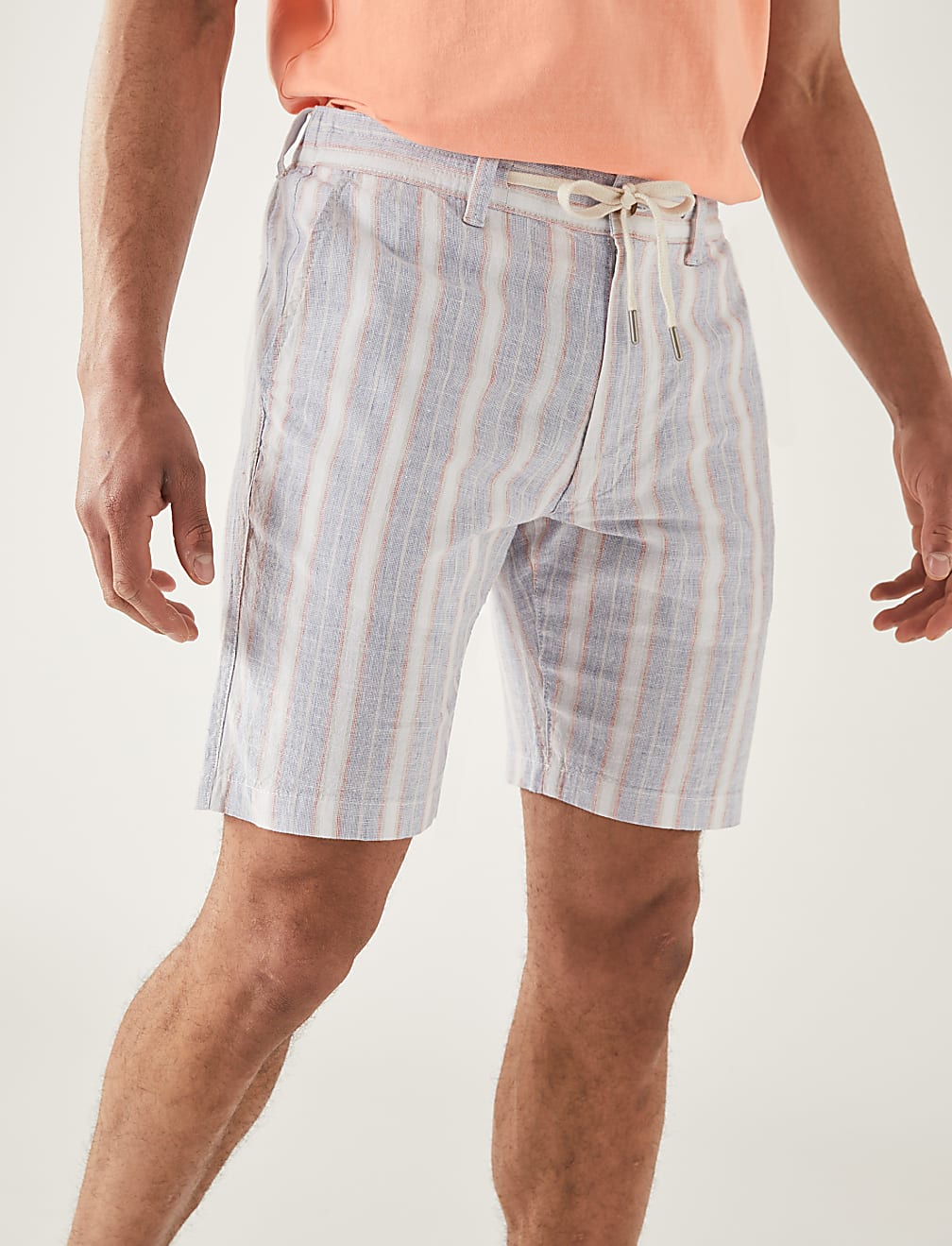 Linen Rich Half-Elasticated Waist Shorts