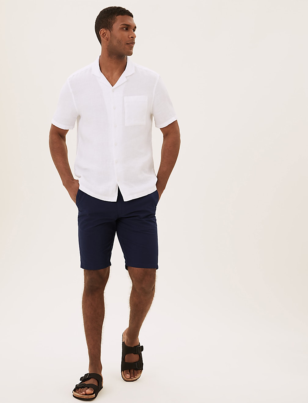 Belted Checked Chino Shorts