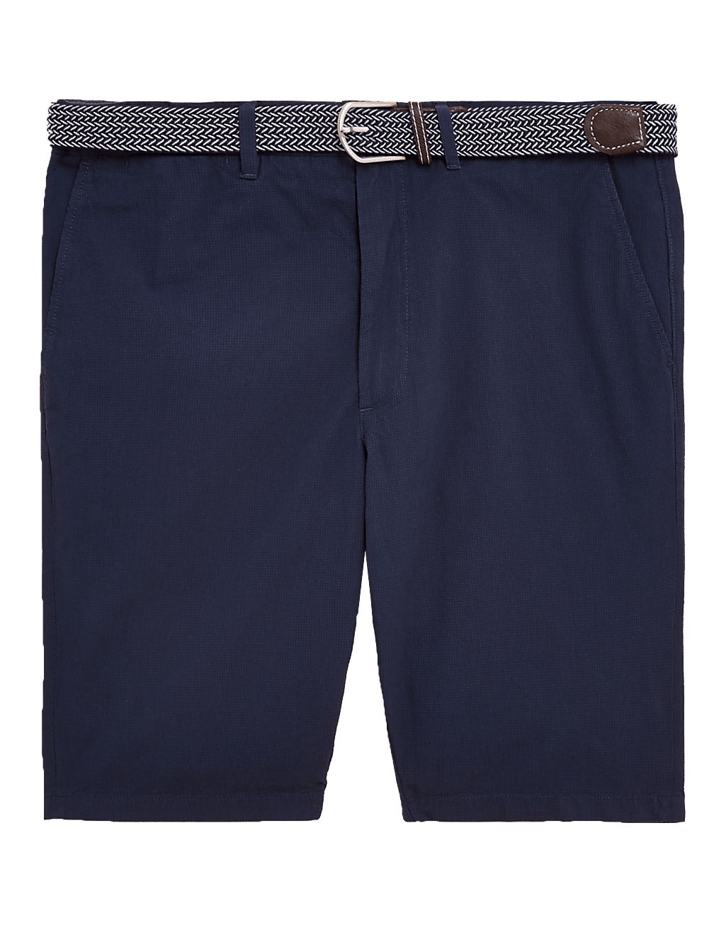 Belted Checked Chino Shorts