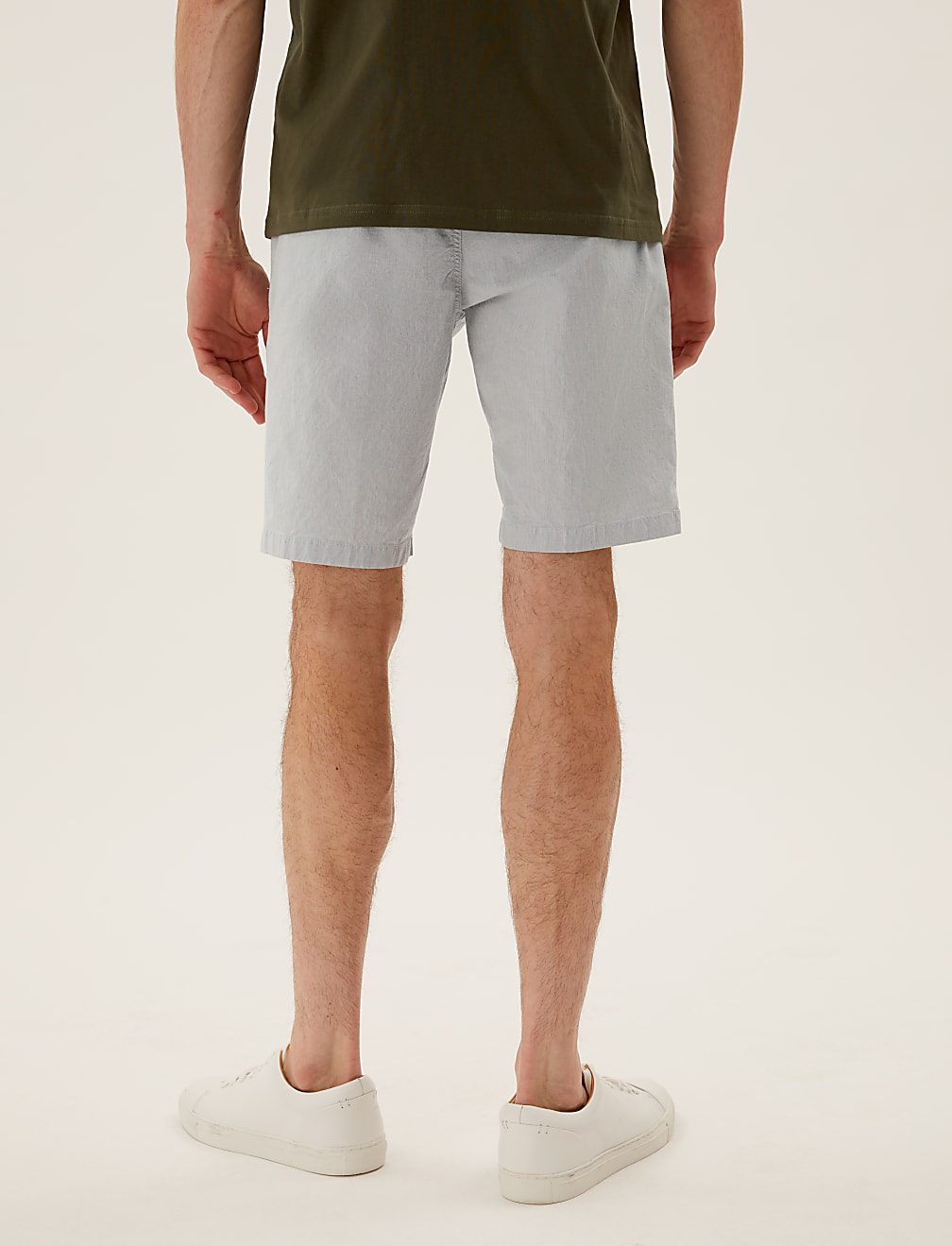 Belted Striped Chino Shorts