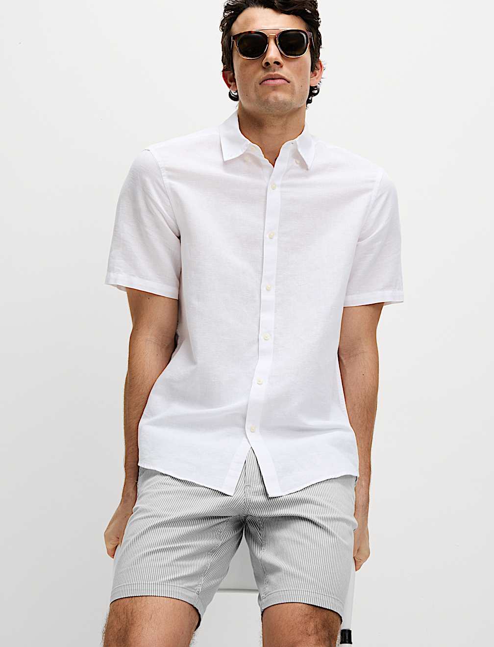 Half-Elasticated Waist Chino Shorts