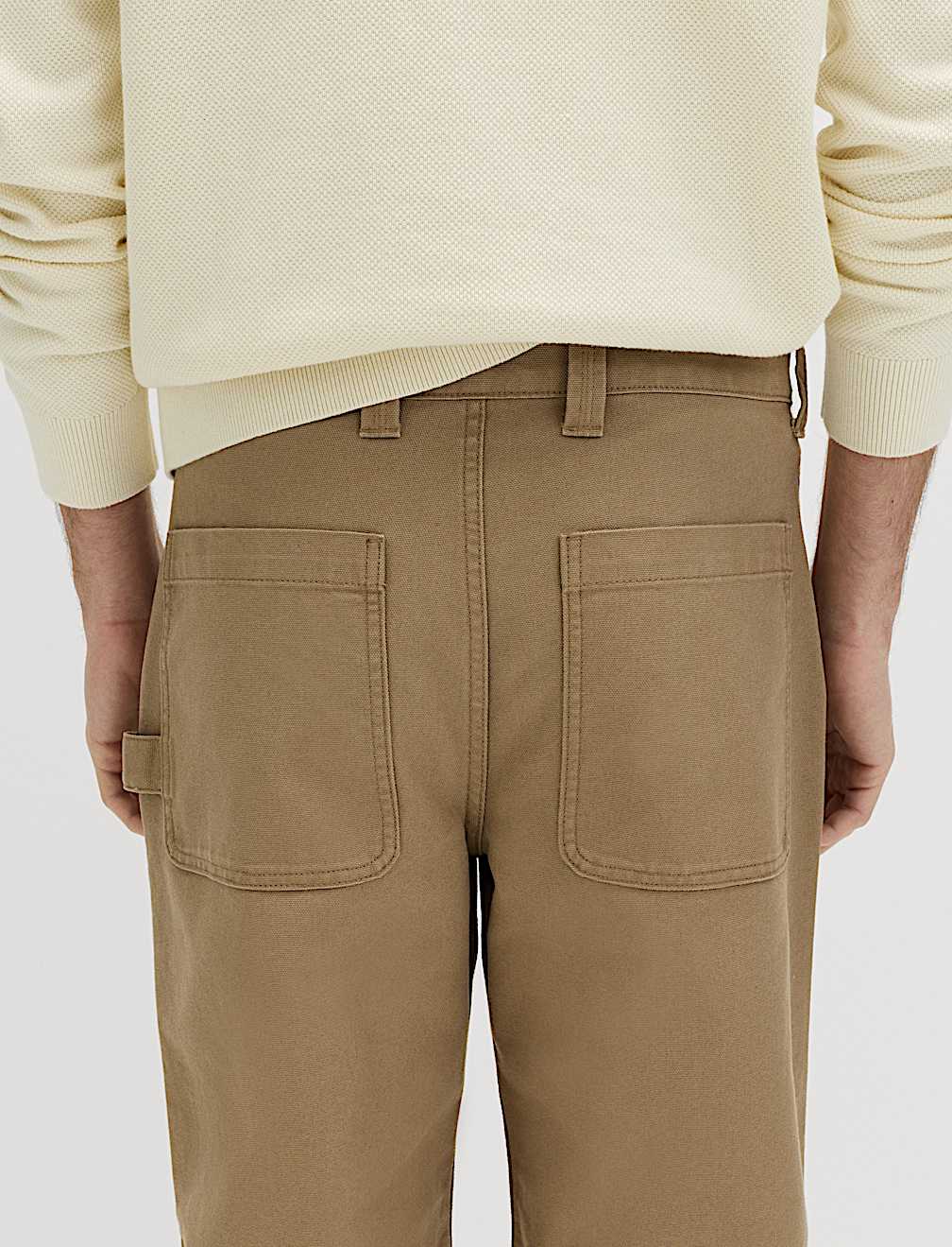 Loose Fit Pure Cotton Utility Trousers