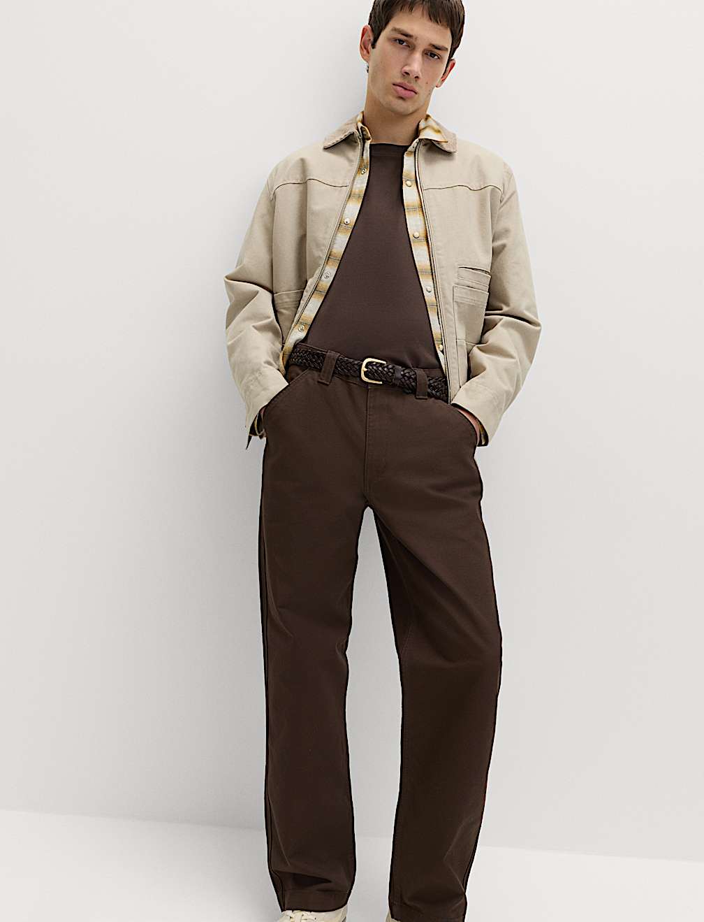 Loose Fit Pure Cotton Utility Trousers