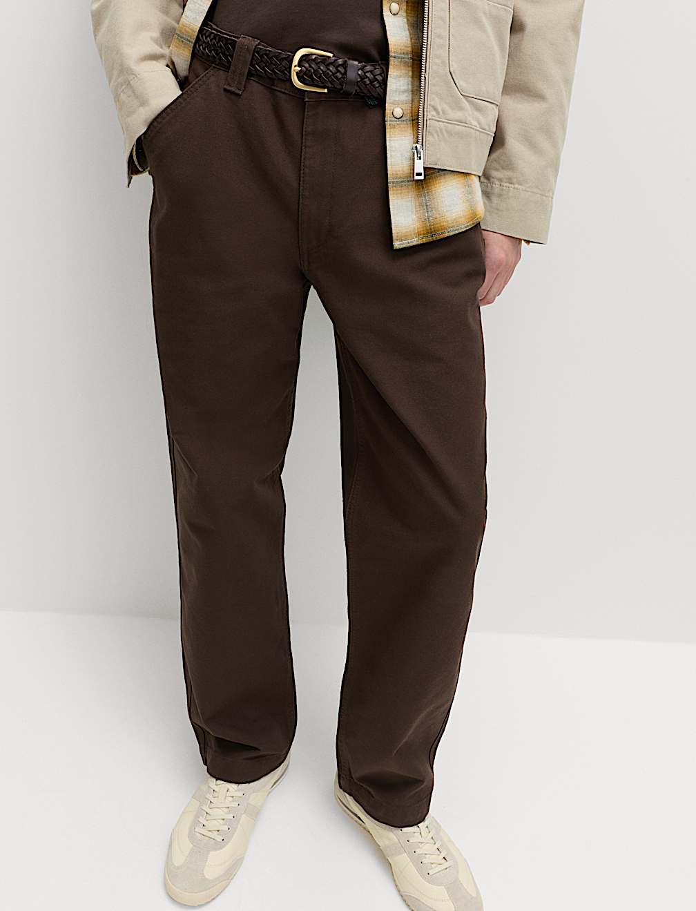 Loose Fit Pure Cotton Utility Trousers