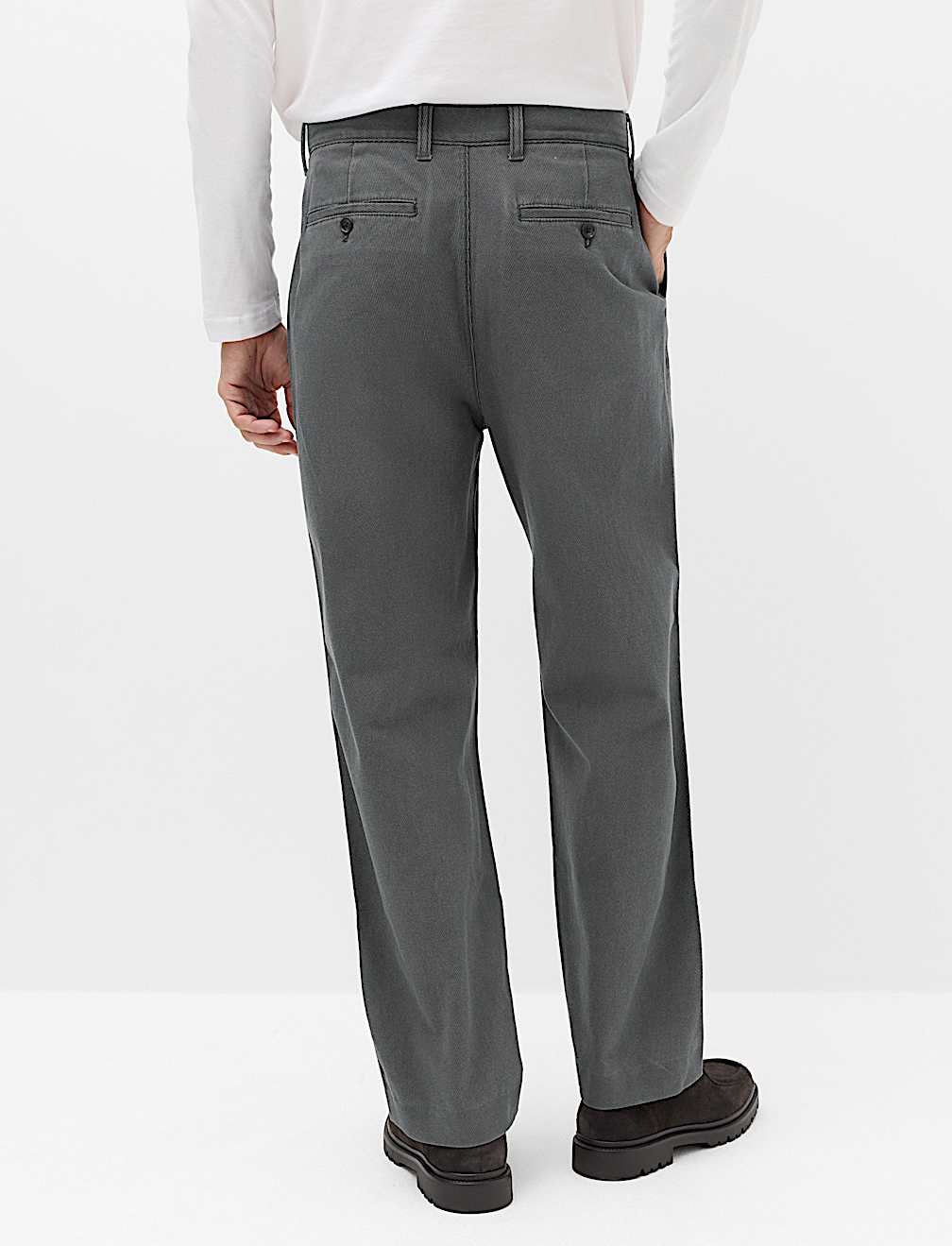Cotton Rich Relaxed Pleat Front Trousers