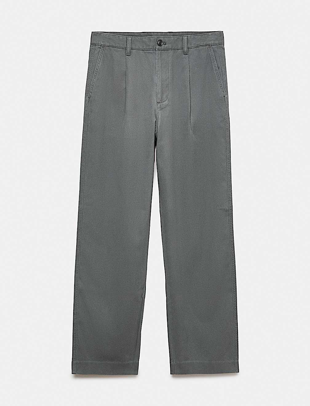 Cotton Rich Relaxed Pleat Front Trousers