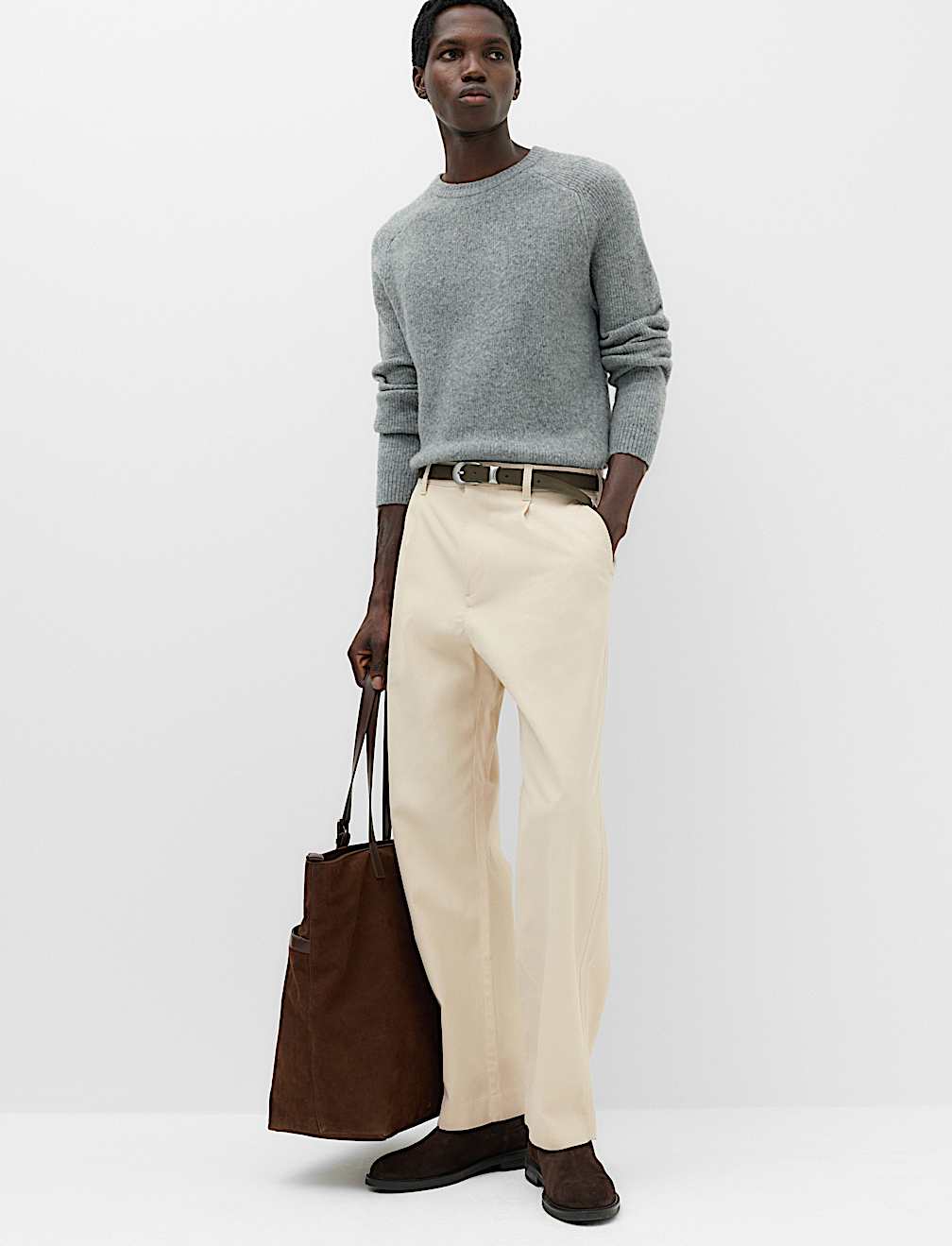 Cotton Rich Relaxed Pleat Front Trousers