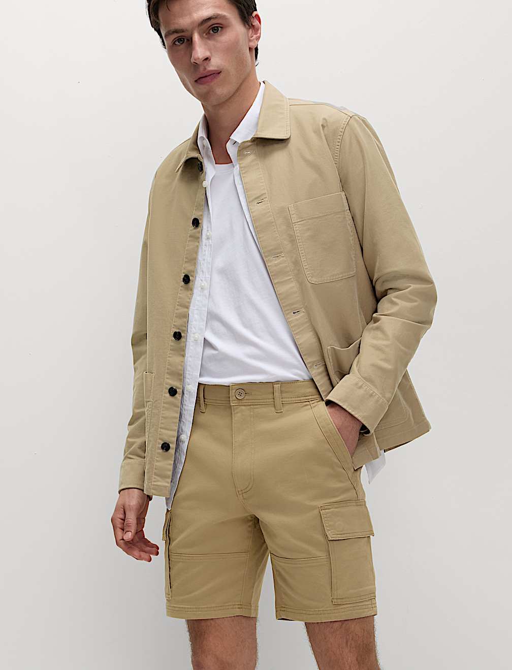 Straight Fit Stretch Cargo Short