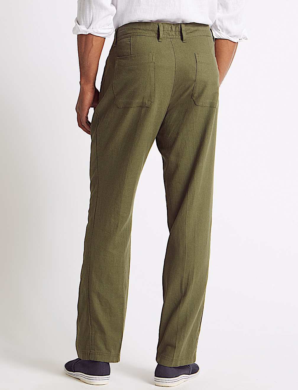 Regular Fit Linen Rich Trousers