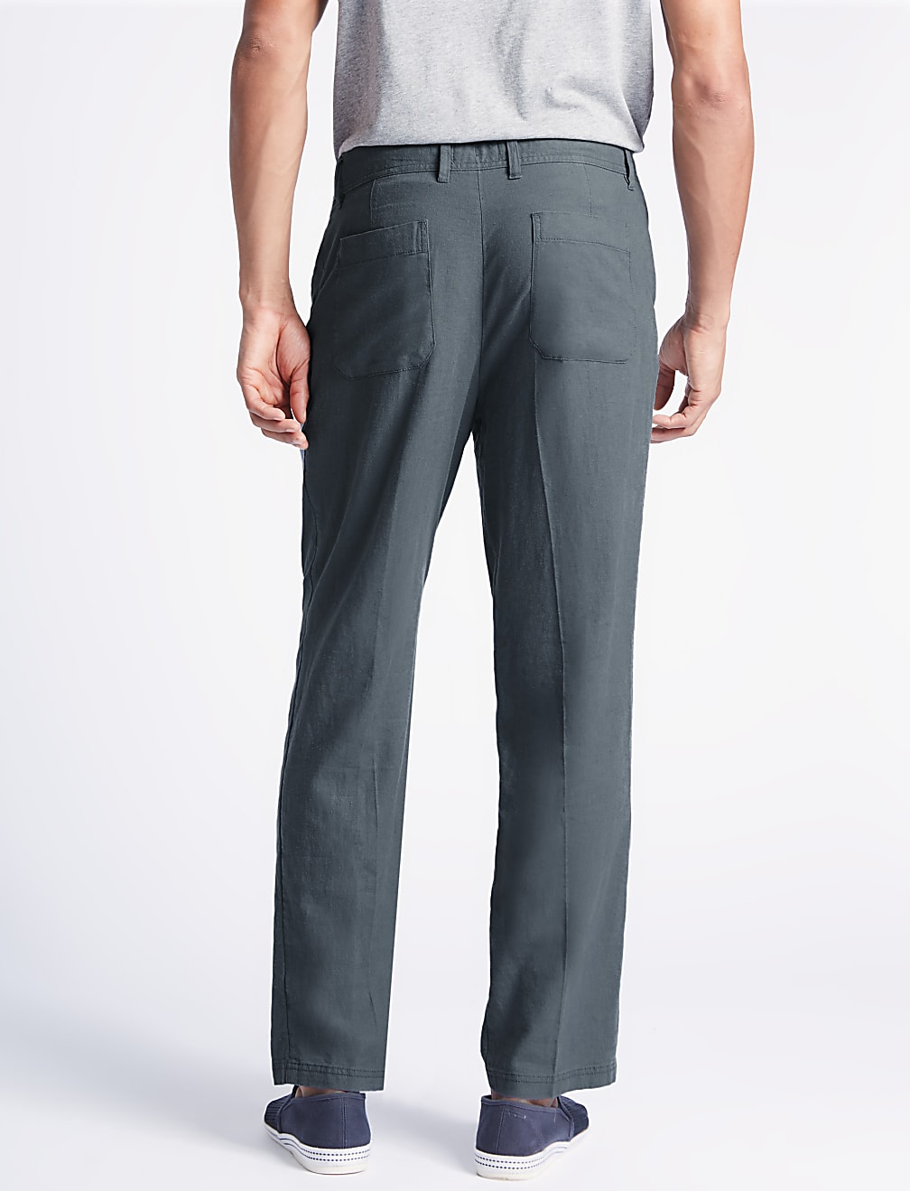 Regular Fit Linen Rich Trousers