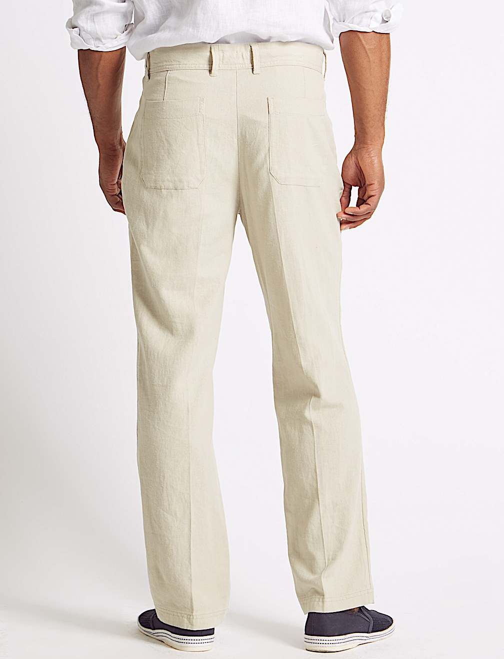 Regular Fit Linen Rich Trousers