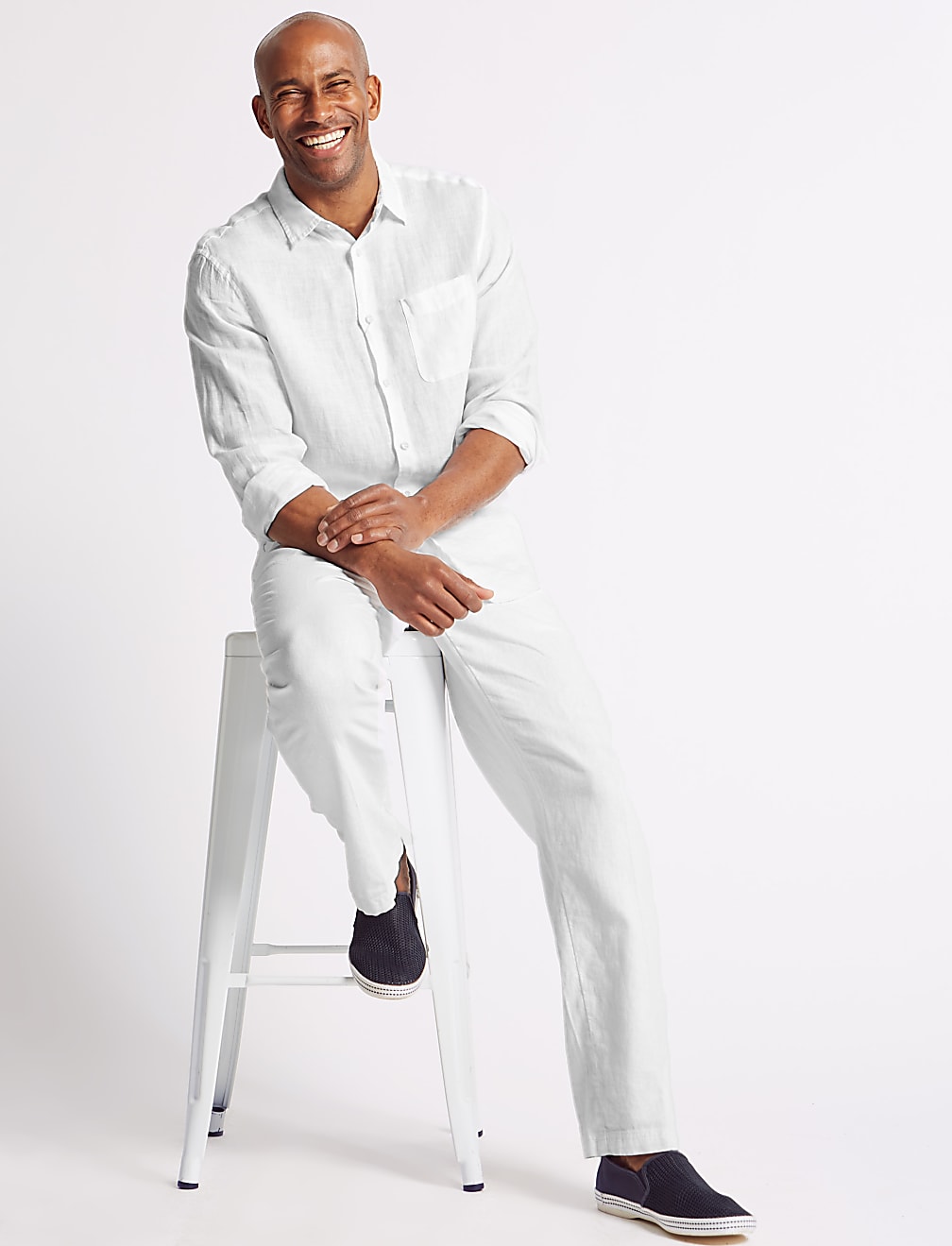 Regular Fit Linen Rich Trousers