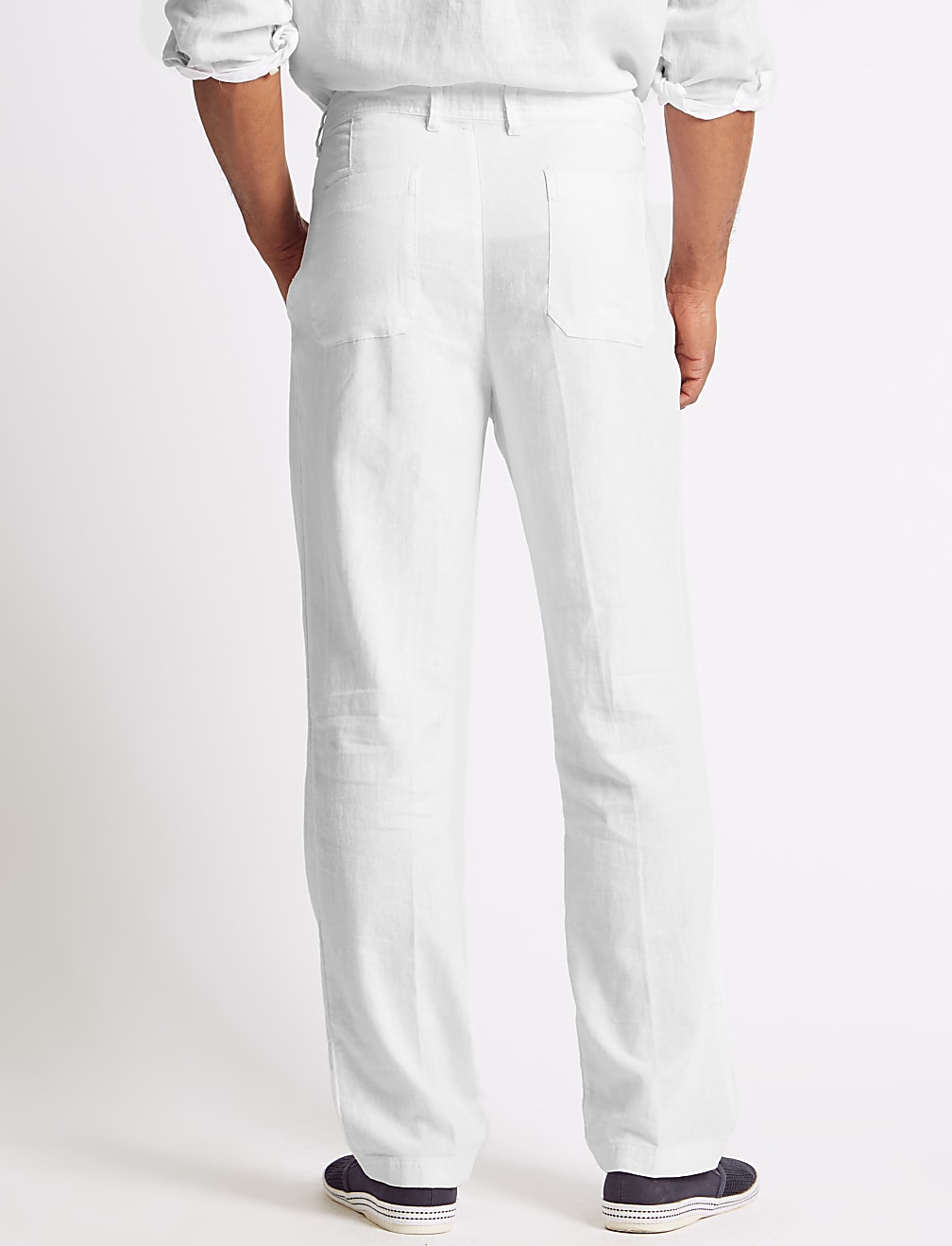 Regular Fit Linen Rich Trousers