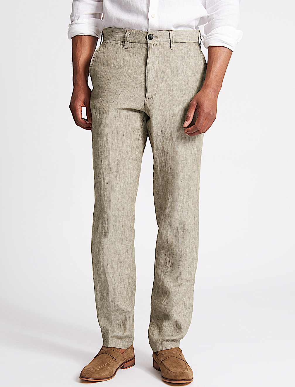 Tailored Fit Pure Linen Trousers