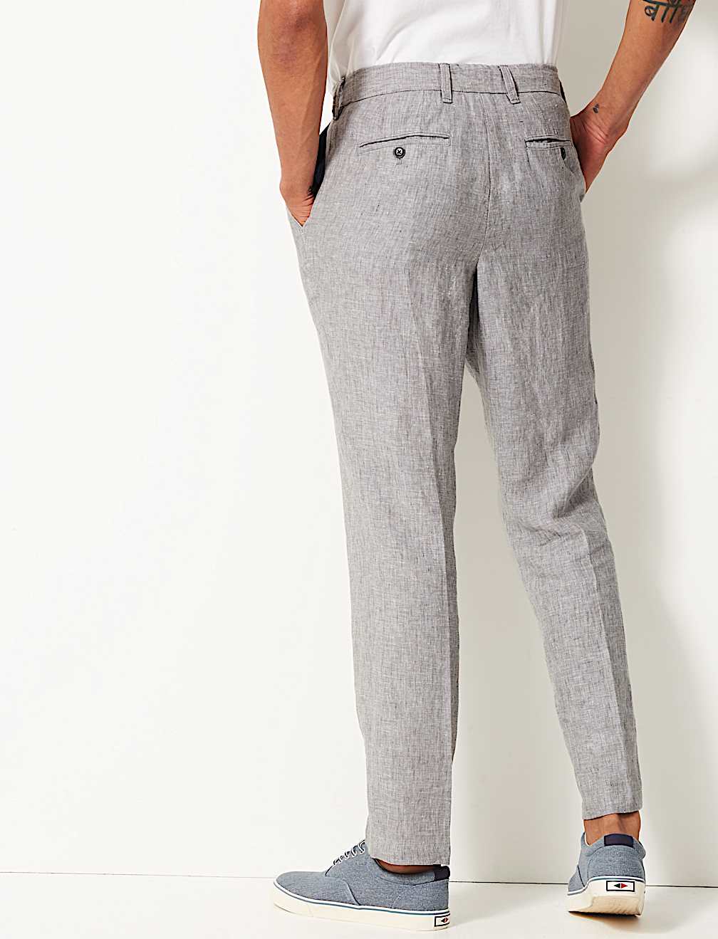 Tailored Fit Pure Linen Trousers