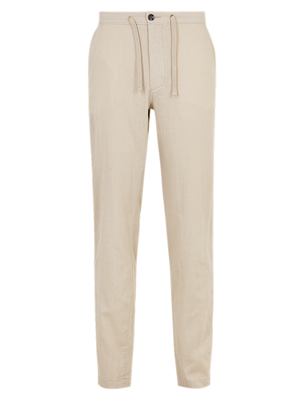 Linen Mix Plain Regular Fit Trouser