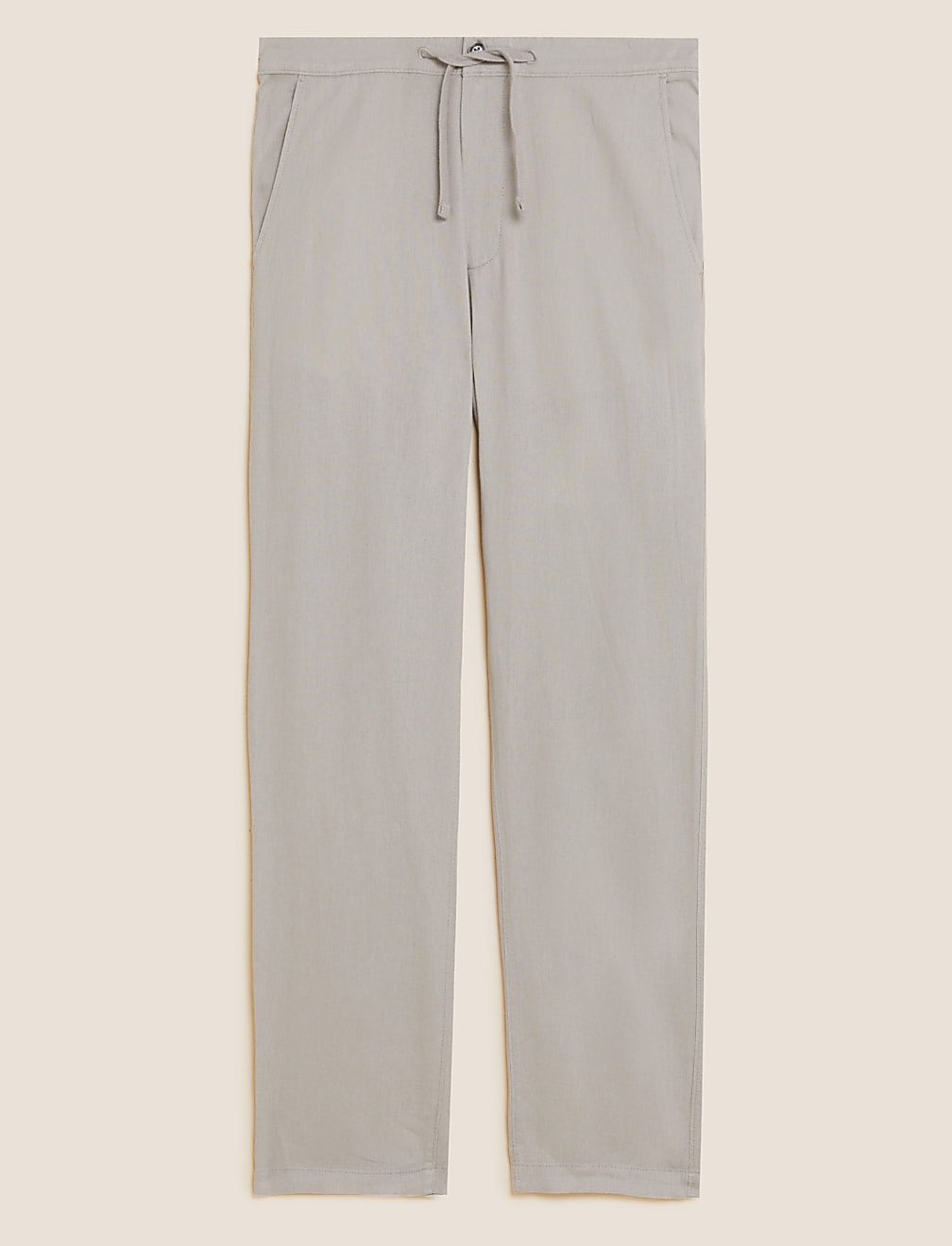 Linen Mix Plain Regular Fit Trouser