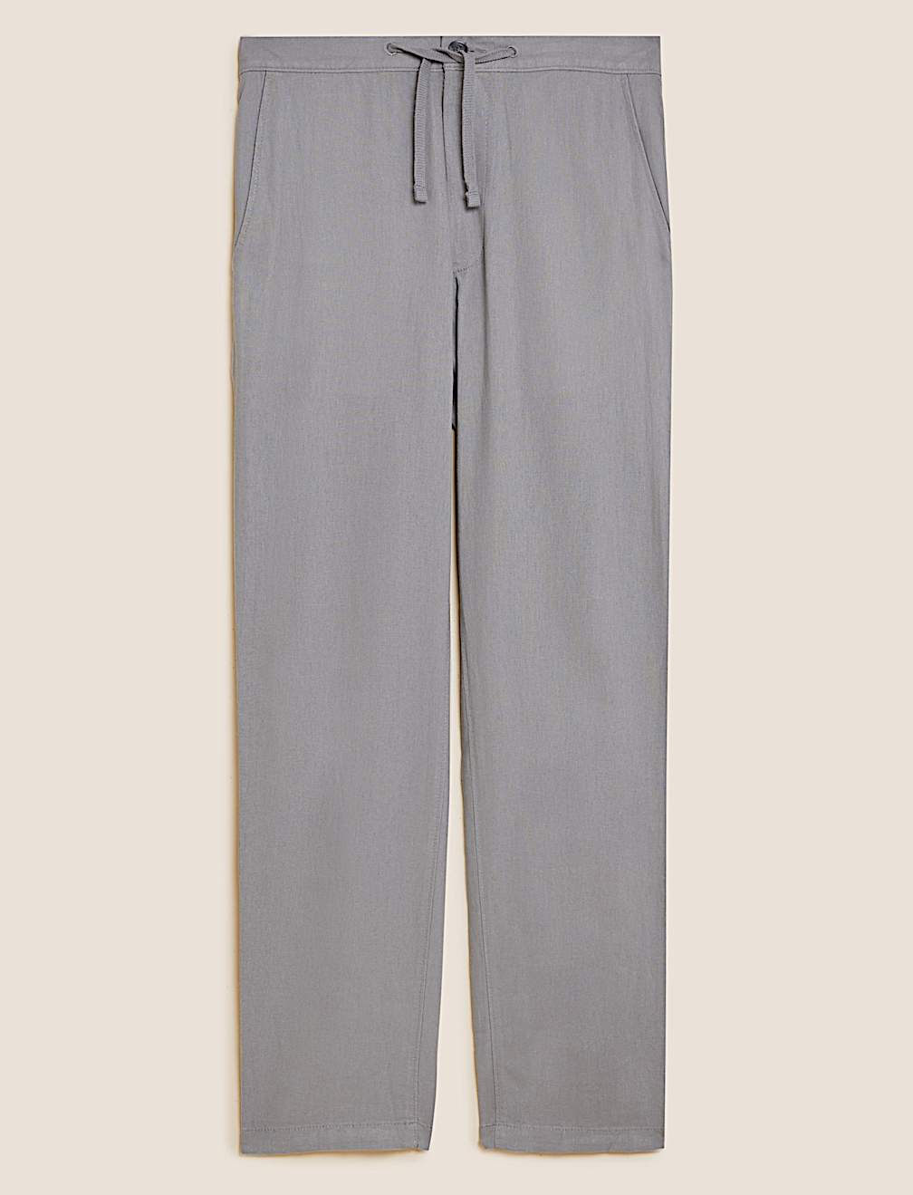 Linen Mix Plain Regular Fit Trouser