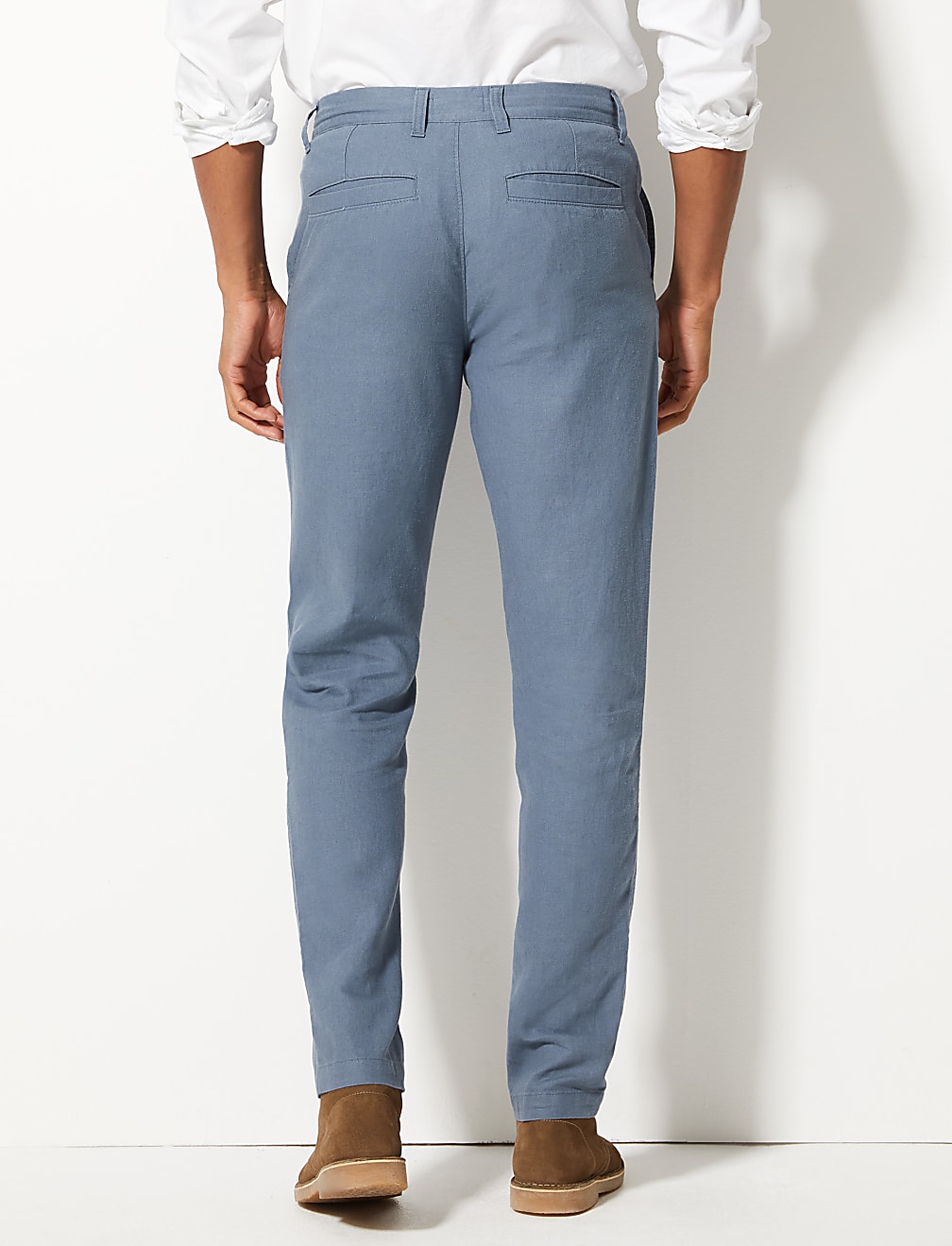 Slim Fit Linen Rich Trousers