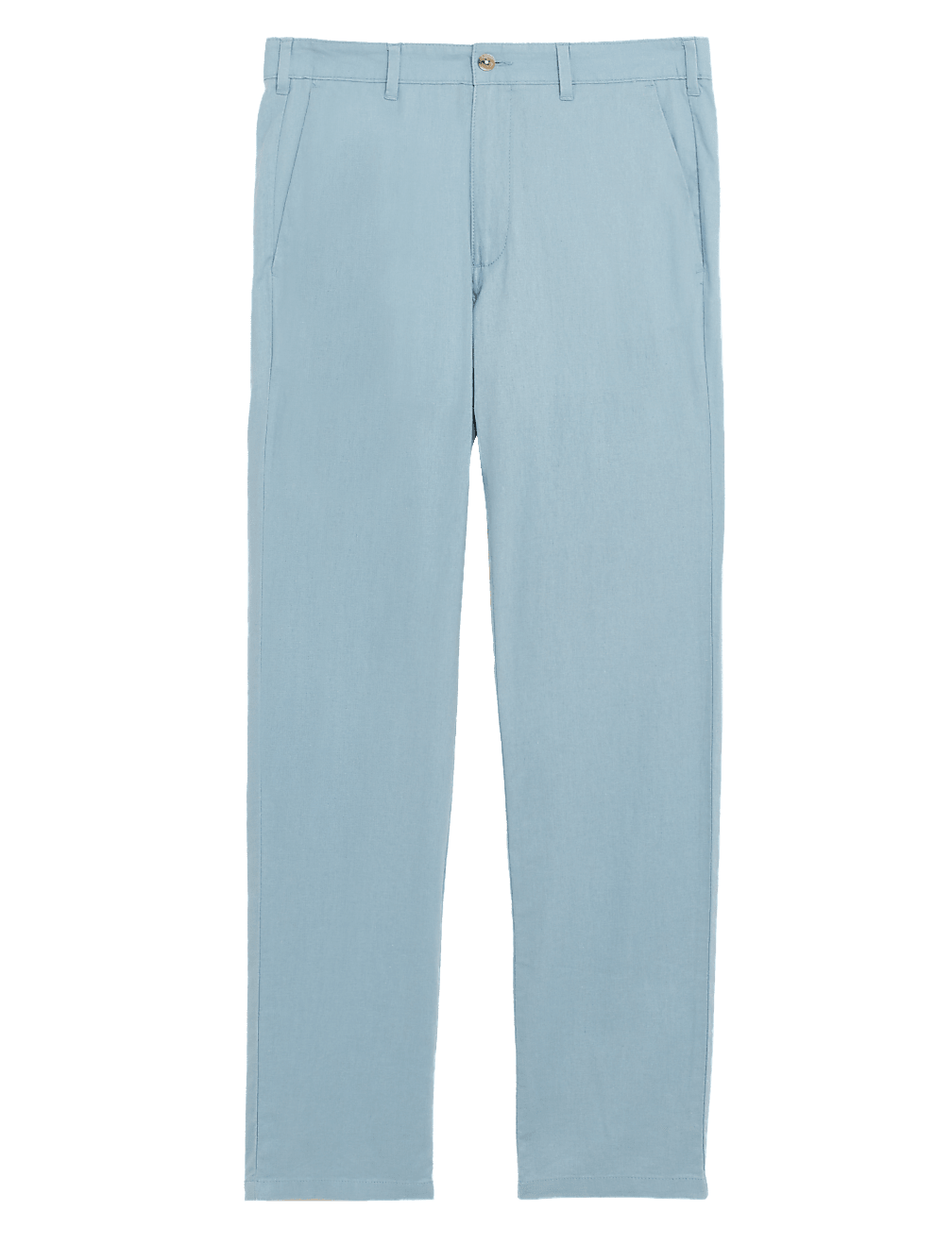 Linen Mix Plain Regular Fit Trousers