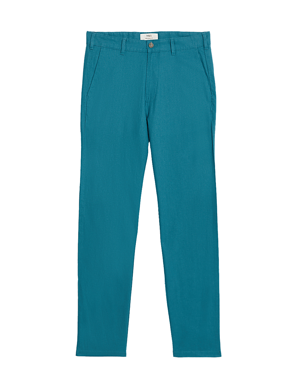 Linen Mix Plain Regular Fit Trousers