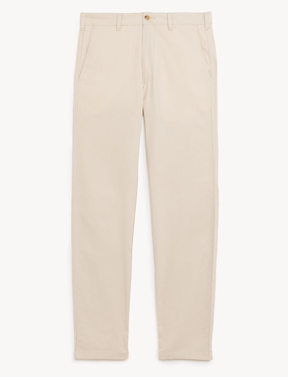 Linen Mix Plain Regular Fit Trousers