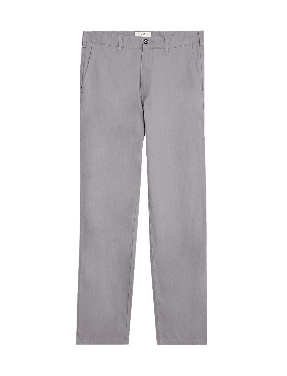 Linen Mix Plain Regular Fit Trousers