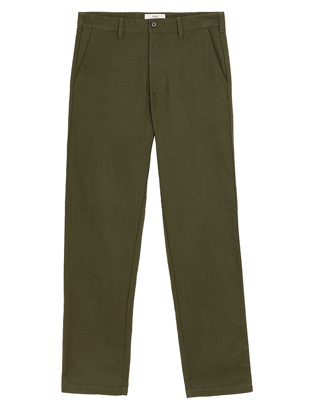 Linen Mix Plain Regular Fit Trousers