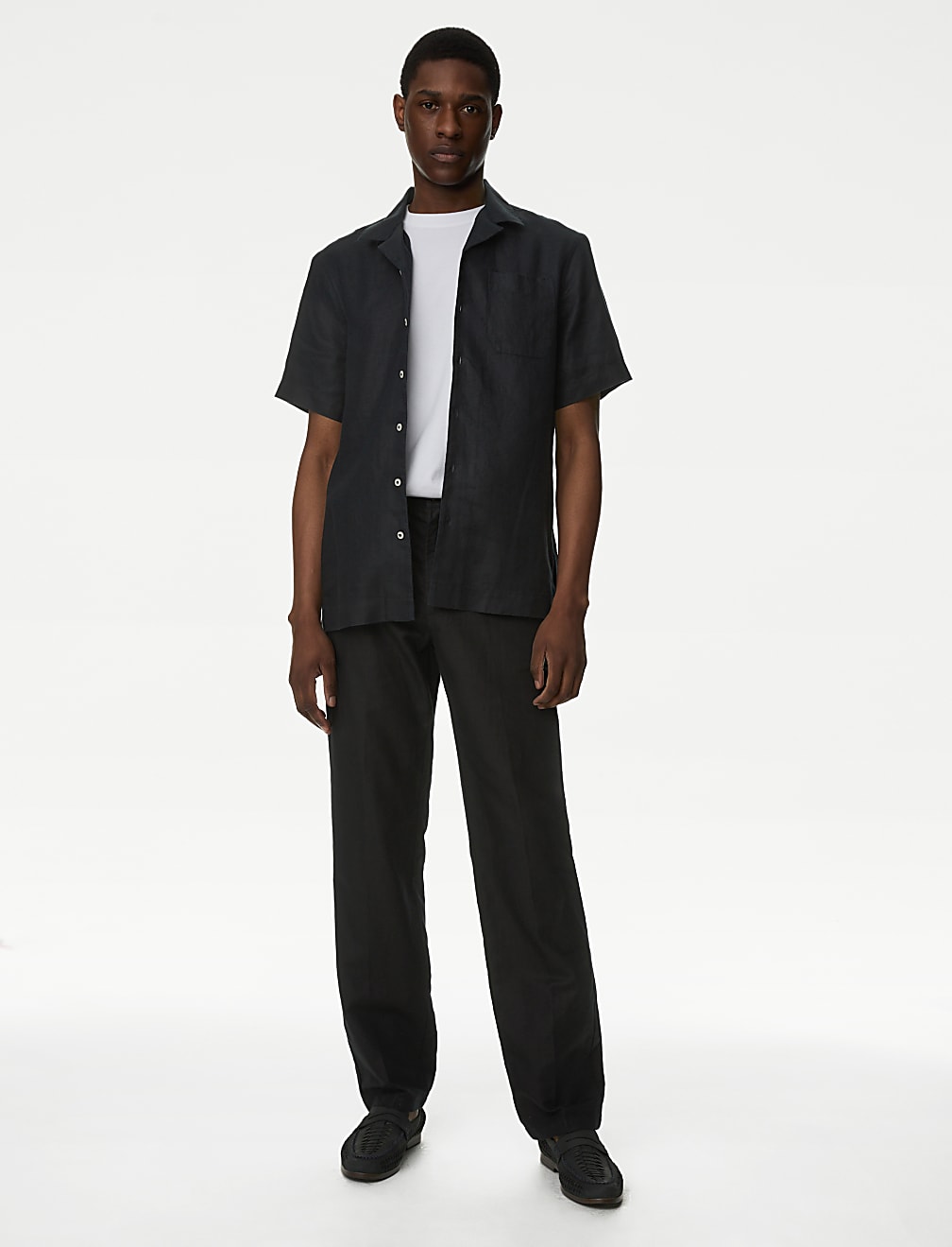Regular Fit Linen Blend Trousers