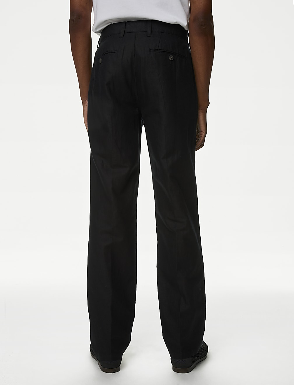 Regular Fit Linen Blend Trousers