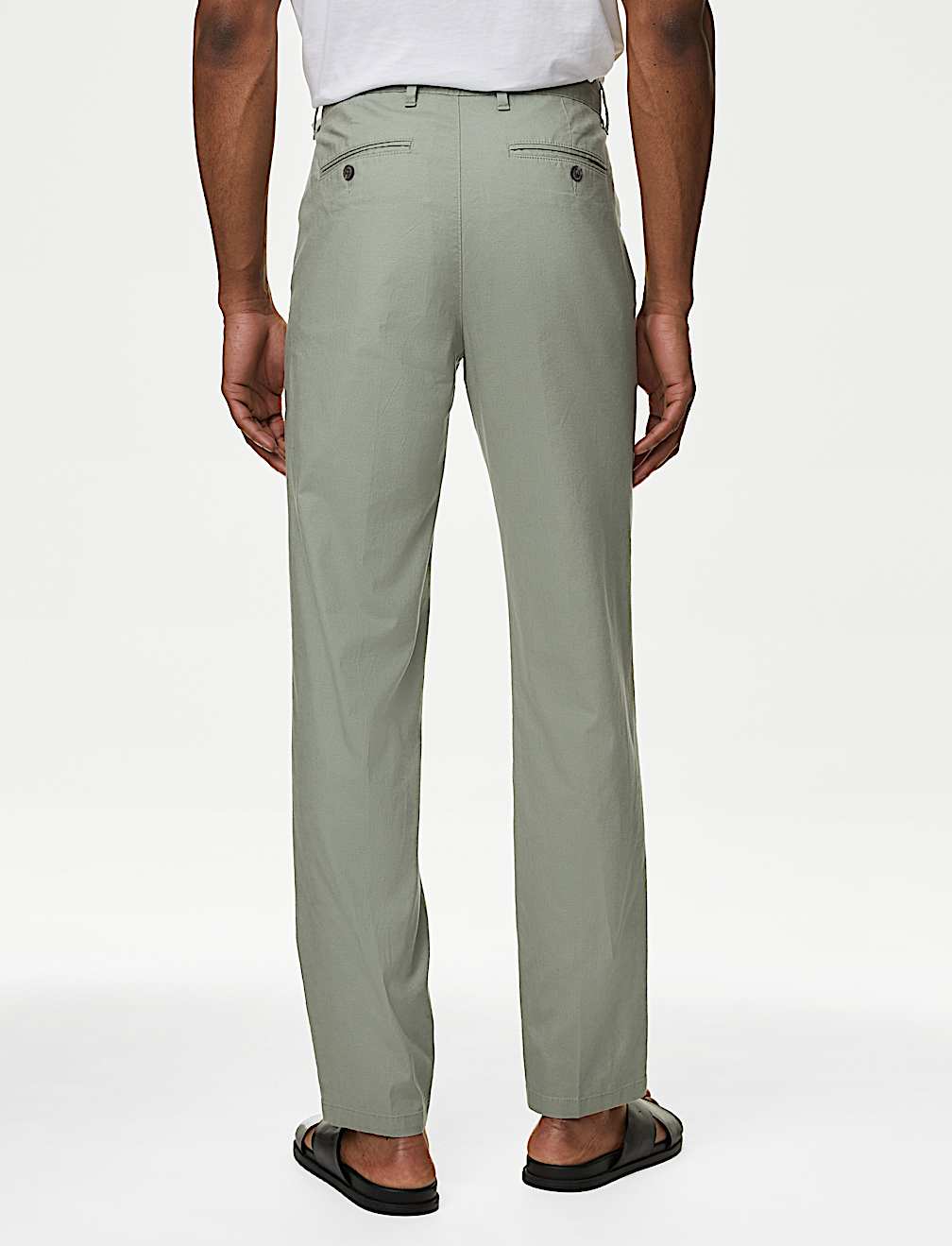 Regular Fit Linen Blend Stretch Chinos