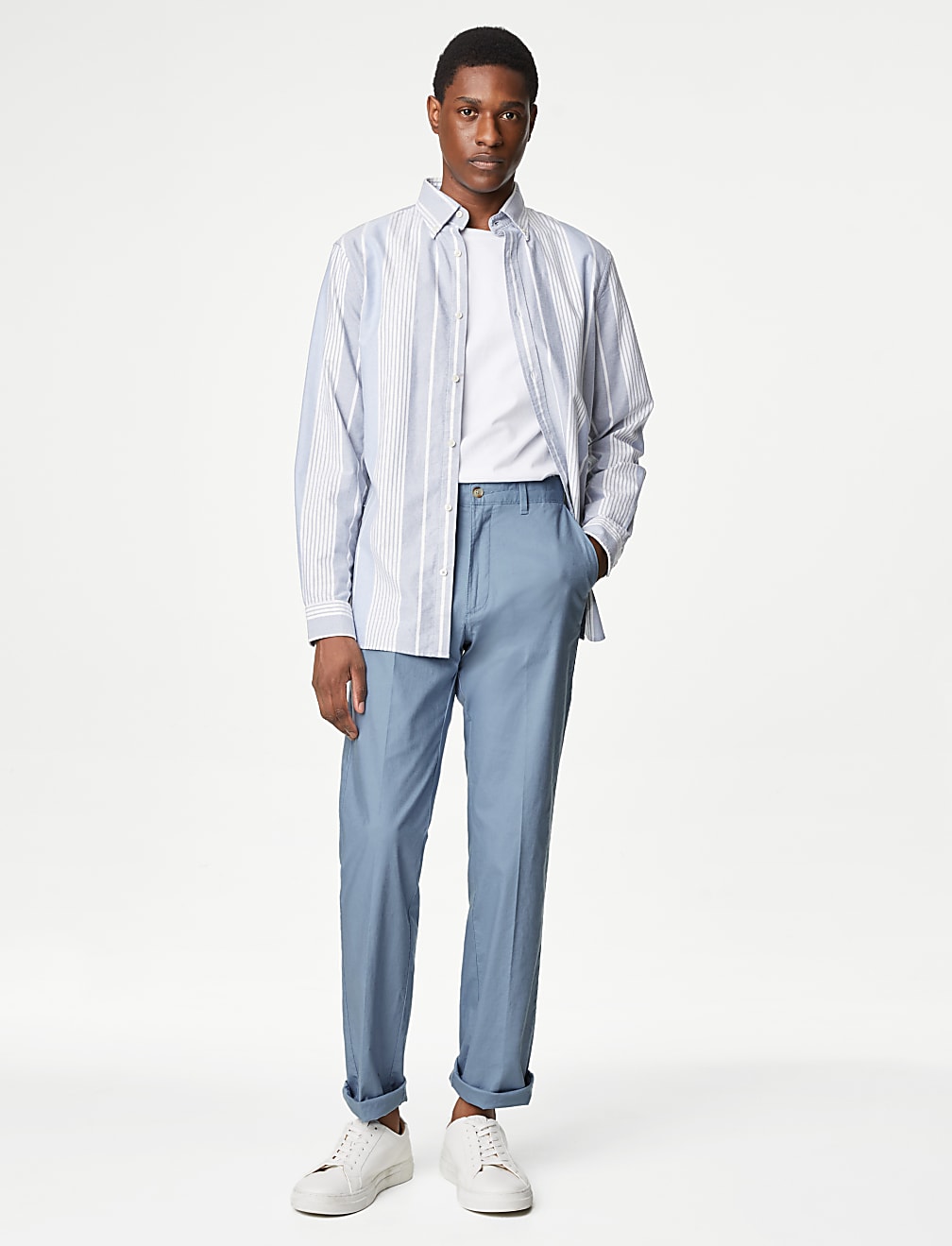 Regular Fit Linen Blend Stretch Chinos
