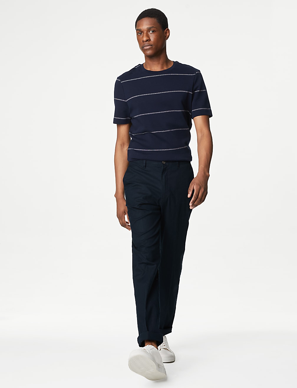 Regular Fit Linen Blend Stretch Chinos