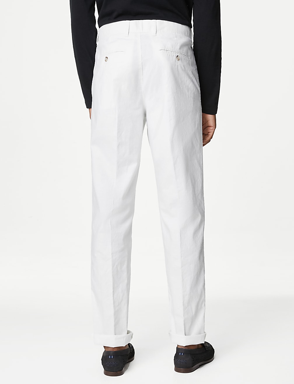 Regular Fit Linen Blend Stretch Chinos