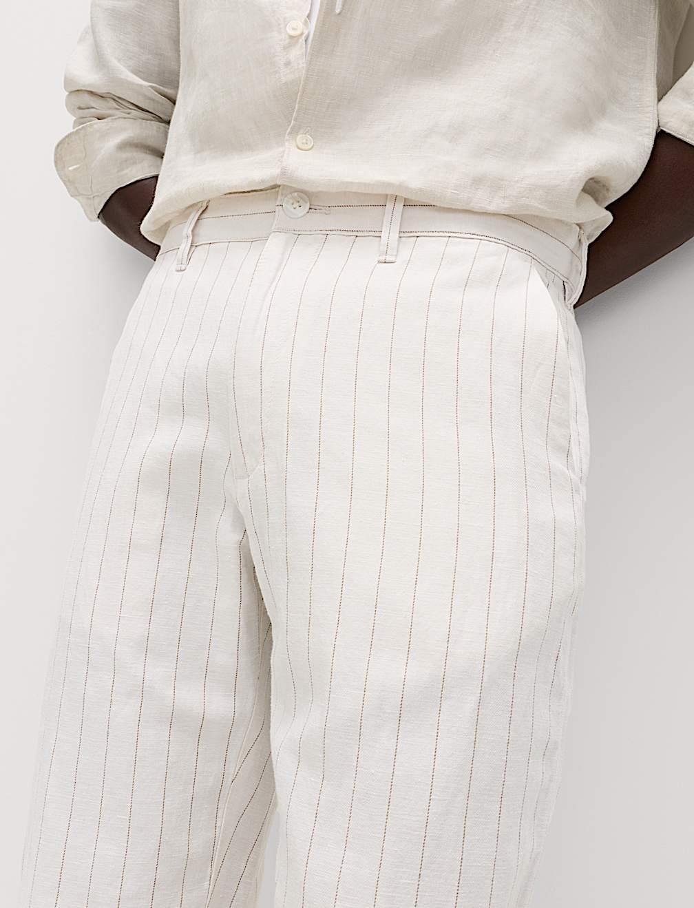 Regular Fit Cotton Linen Blend Chinos